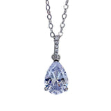 S925 Silver Necklace Water Drop Pendant Clavicle Chain