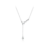 Big Dipper Stars Tassel 925 Silver Pendant Necklace Sweet Female Jewelry