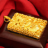 Thick Dragon Pendant 24K Yellow Plated Men Engagement Fine Jewelry