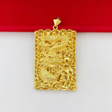 Thick Dragon Pendant 24K Yellow Plated Men Engagement Fine Jewelry