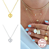 925 Silver Heart Pendant Love Myself Necklace for Women