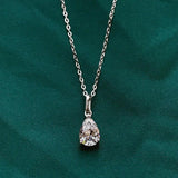 Sterling Silver Water Drop CZ Pendant Necklace