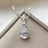Sterling Silver Water Drop CZ Pendant Necklace