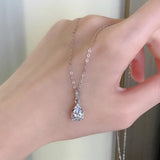 Sterling Silver Water Drop CZ Pendant Necklace