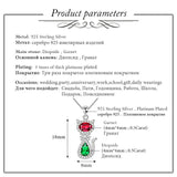 Almei Red Green Cat Pendant Diopside Necklace 925 Sterling Silver CN033