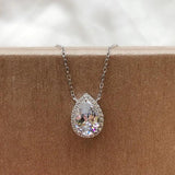 Water Drop Moissanite Pendant Necklace 925 Silver Jewelry