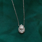 Water Drop Moissanite Pendant Necklace 925 Silver Jewelry