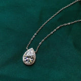 Water Drop Moissanite Pendant Necklace 925 Silver Jewelry