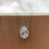 Water Drop Moissanite Pendant Necklace 925 Silver Jewelry