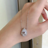 Water Drop Moissanite Pendant Necklace 925 Silver Jewelry