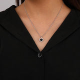 925 Silver Necklace Heart Pendant Shell Pearl Choker