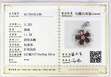 Almei 2.5CT Red Garnet Sunflower Pendant Necklace 925 Sterling Silver