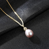 925 Silver Necklace with Zircon & Pearl