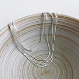 Simple 1.2mm Snake Bone Chain Silver Necklace