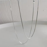 Simple 1.2mm Snake Bone Chain Silver Necklace