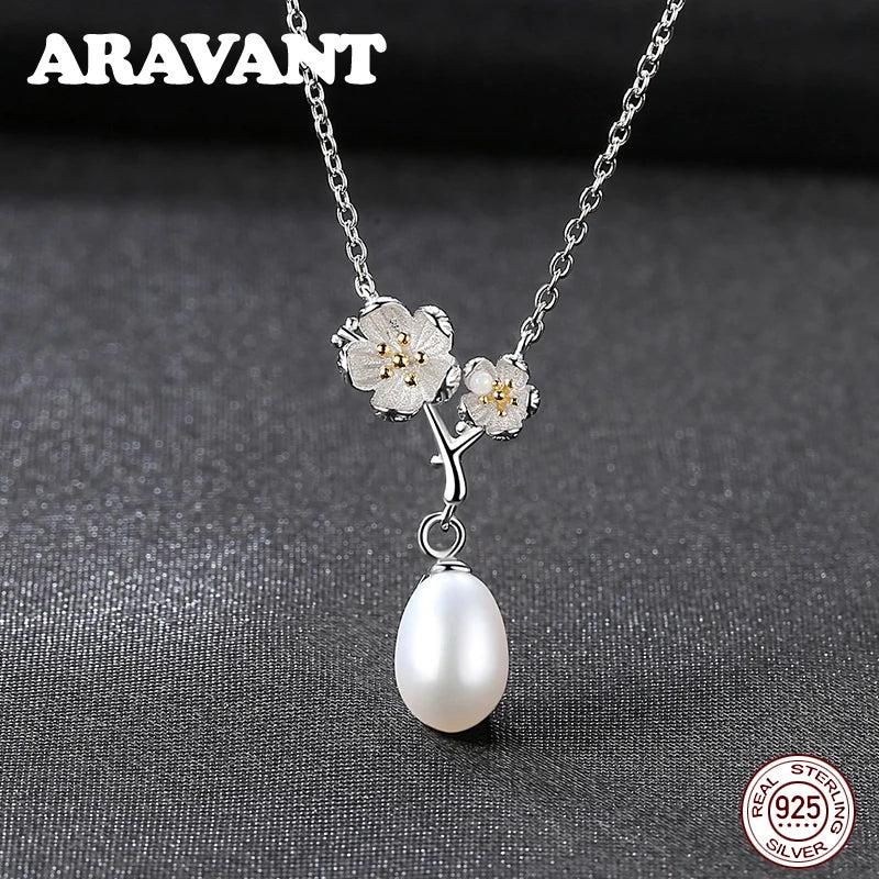 Daisy Pearl Necklace 925 Sterling Silver