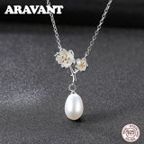 Daisy Pearl Necklace 925 Sterling Silver