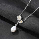 Daisy Pearl Necklace 925 Sterling Silver