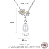 Daisy Pearl Necklace 925 Sterling Silver