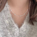 S925 Silver Double Ball Choker Necklace