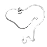 S925 Snake Bone Chain Necklace with Butterfly Clavicle Chain