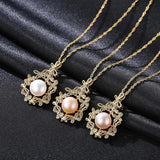 925 Silver Butterfly Zircon Necklace with Pearl