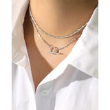 S925 Sterling Silver Necklace Snake Bone Chain Choker