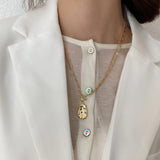 925 Sterling Silver Double Layer Necklace Non-Mainstream Red Necklace