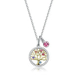 Crystal 925 Sterling Silver Diamond Necklace For Ladies