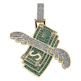 Men's Rhinestone Dollar Pendant Hip Hop Chain