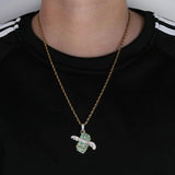 Men's Rhinestone Dollar Pendant Hip Hop Chain