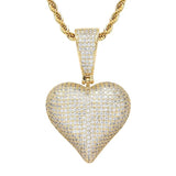 Hip Hop Rhinestone Men Necklace Heart Pendant Chain
