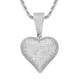 Hip Hop Rhinestone Men Necklace Heart Pendant Chain