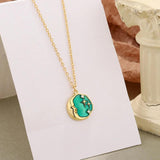 S925 Sterling Silver Star Moon Necklace Pendant for Women