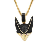 Cartoon Face Pendant Chain Rhinestone Men Necklace Hip Hop Jewelry