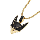 Cartoon Face Pendant Chain Rhinestone Men Necklace Hip Hop Jewelry