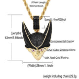 Cartoon Face Pendant Chain Rhinestone Men Necklace Hip Hop Jewelry