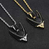 Cartoon Face Pendant Chain Rhinestone Men Necklace Hip Hop Jewelry