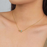 Moon & Circle Pendant Silver Necklace with Shellstone