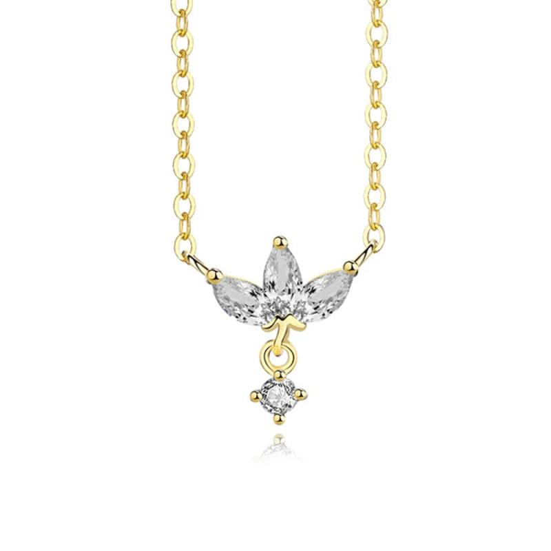 S925 Sterling Silver Marquise Crown Necklace for Women
