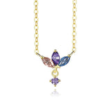 S925 Sterling Silver Marquise Crown Necklace for Women