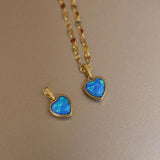 Ocean Heart Diamond Pendant Necklace for Women, 925 Sterling Silver