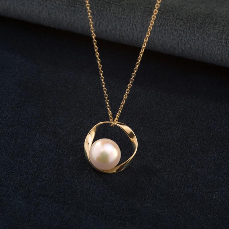 S925 Silver Necklace Round Beads Pendant Women Jewelry