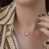 S925 Silver Necklace Round Beads Pendant Women Jewelry