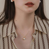 S925 Silver Necklace Round Beads Pendant Women Jewelry