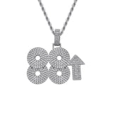 Hip Hop Numbers Pendant Men Necklace Ice Out Cubic Zirconia