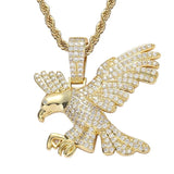 Cubic Zircon Eagle Pendant Necklace Hip Hop Jewelry