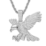 Cubic Zircon Eagle Pendant Necklace Hip Hop Jewelry