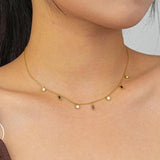 925 Silver Rectangle Zircon Necklace for Women