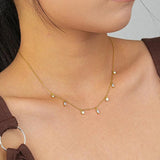 925 Silver Rectangle Zircon Necklace for Women